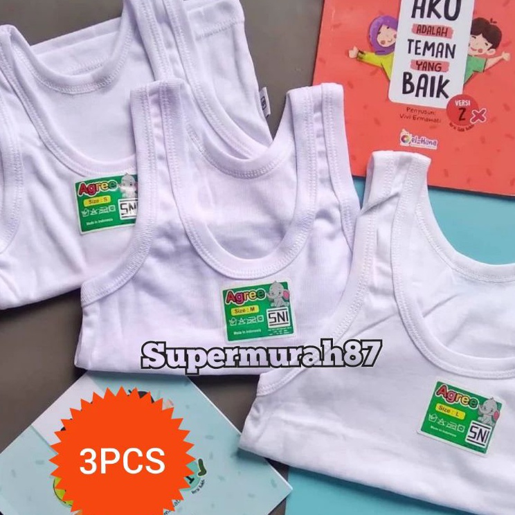 [ 3PSC ] Singlet agree ST 02 / singlet agree anak / singlet agree murah