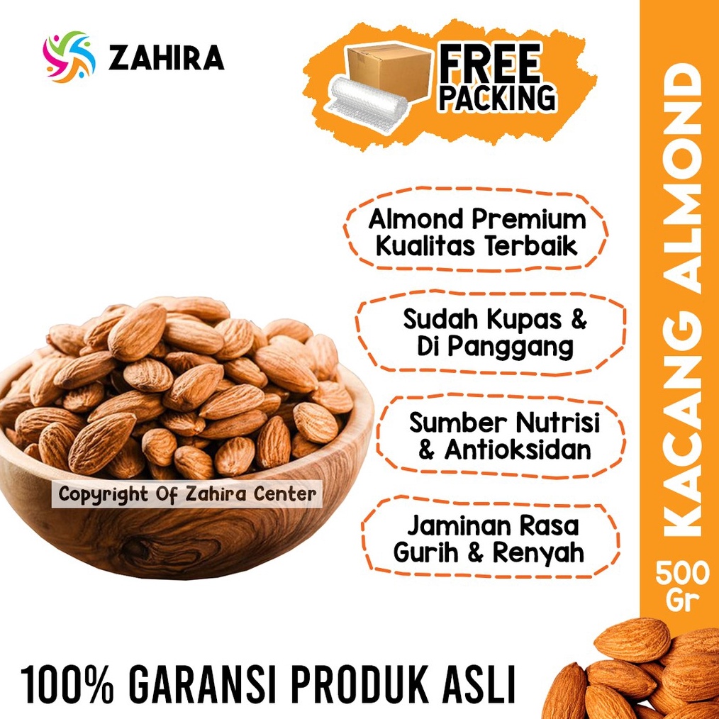 

Terlaris KACANG ALMOND Organik Roasted 500Gr Panggang Kupas Matang Tinggal Makan Untuk MPASI Booster Busui !!