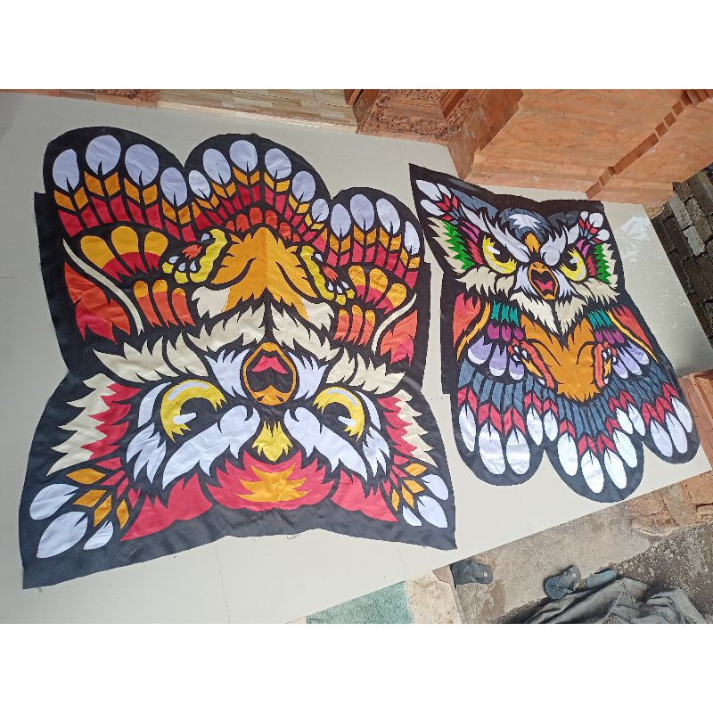 Kain layangan Celepuk Cutting Kain Layangan Celepuk Motif Layangan Burung Hantu Ukuran L 150 cm T 16