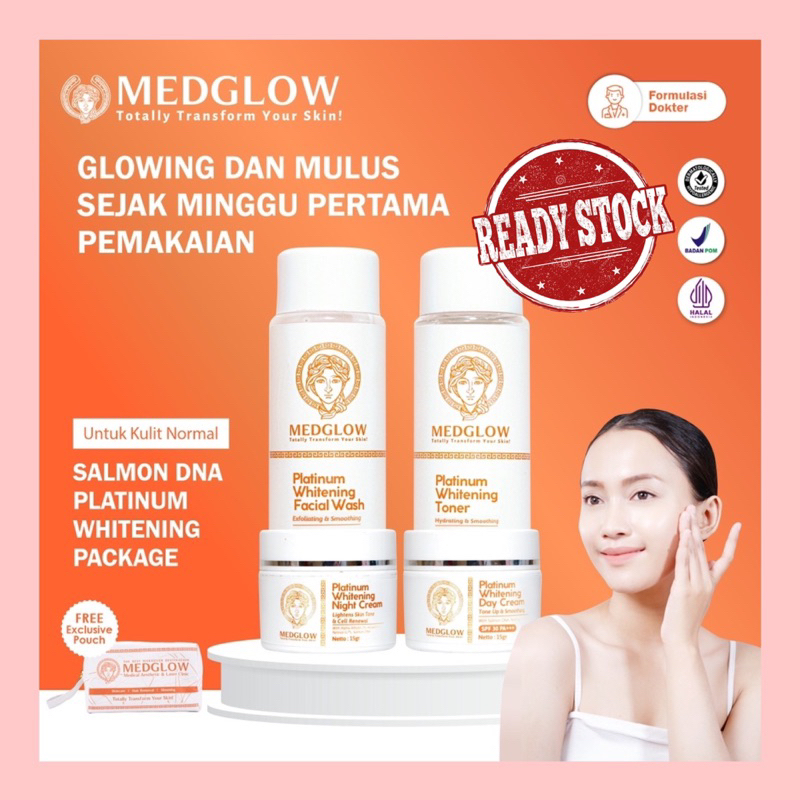 We Are Back Platinum Brightening Salmon DNA Package + Bonus Tas Kulit MEDGLOW CLINIC| Paket Skincare