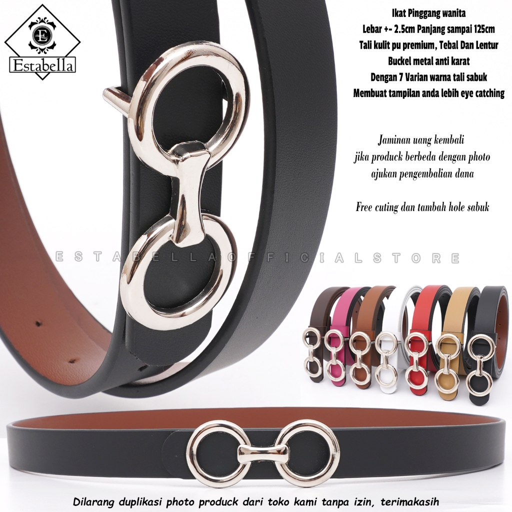 Ikat Pinggang Wanita Kulit PU Gesper Cewek Fashion Korea Belt Jumbo Sabuk Perempuan