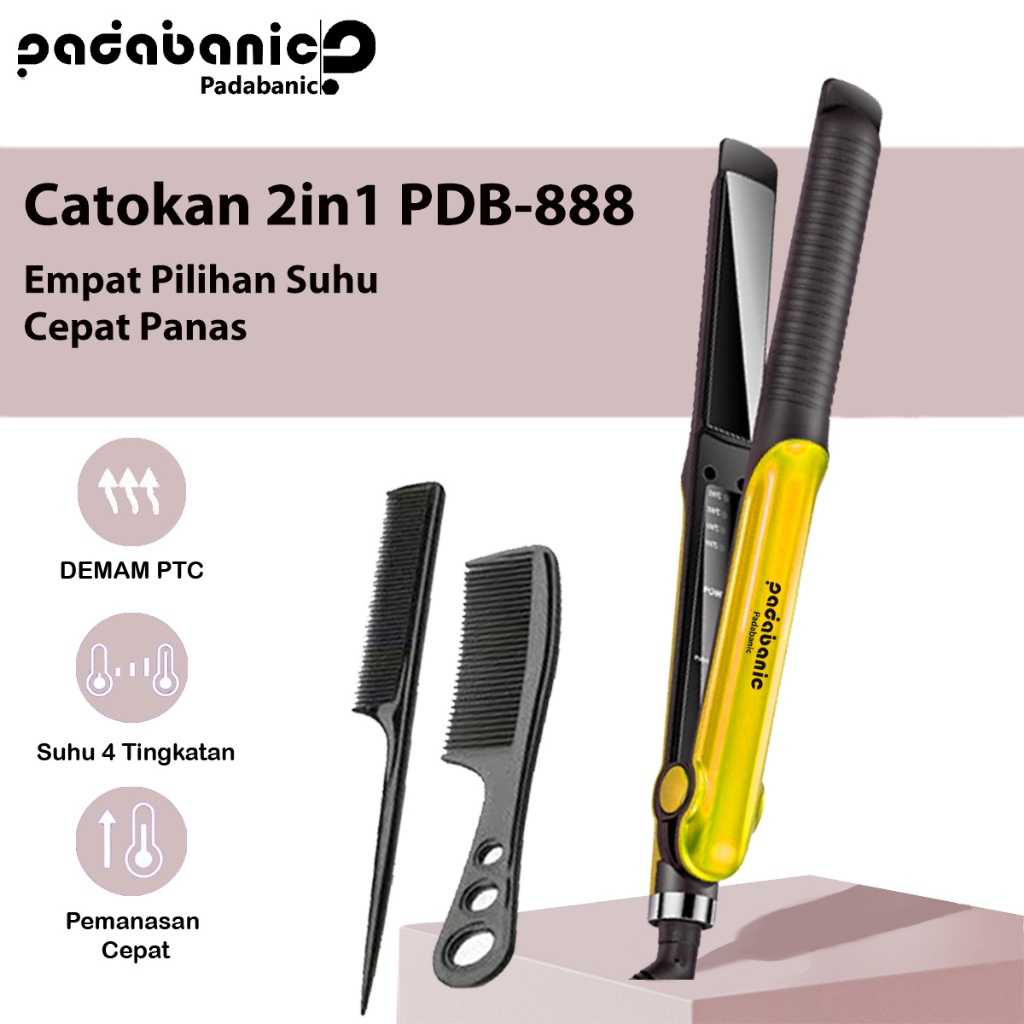 12.12 ✨Promo✨ PADABANIC Catokan Lucu 2in1 Catokan Cepat Panas Padabanic Catokan IONIC Hair Straghten