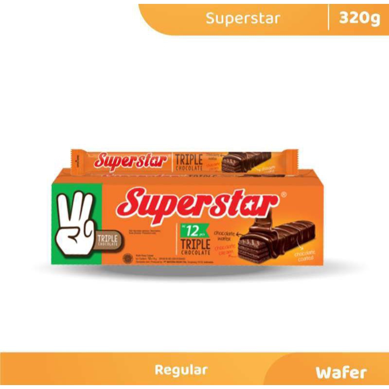 

SUPERSTAR WAFER ROMA TRIPLE CHOCOLATE 18 GR isi 20 PCS