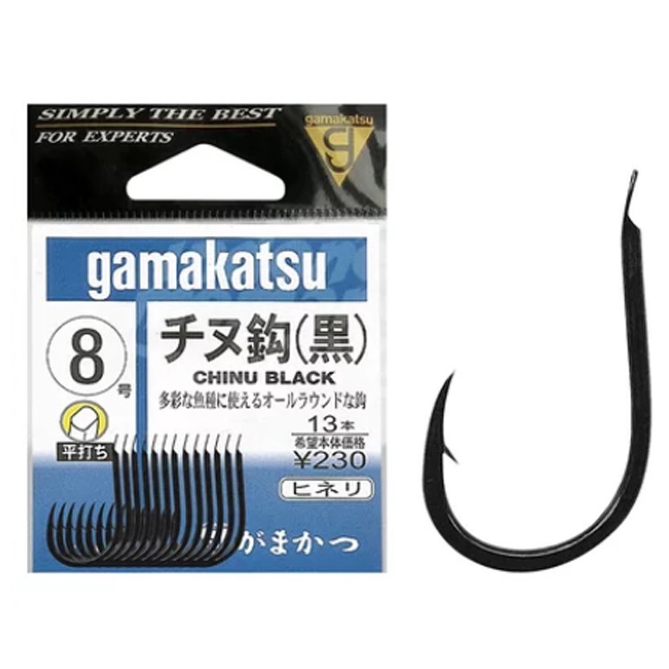 SALEE.. Kail Pancing Gamakatsu CHINU BLACK 12270 | Flat Tanpa Lubang