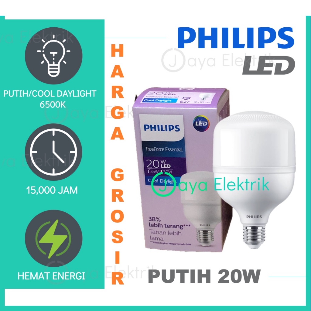 12.12 Terlaris Lampu PHILIP LED TrueForce Essential 20W 20Watt - Bohlam LED Jumbo TForce True Force 
