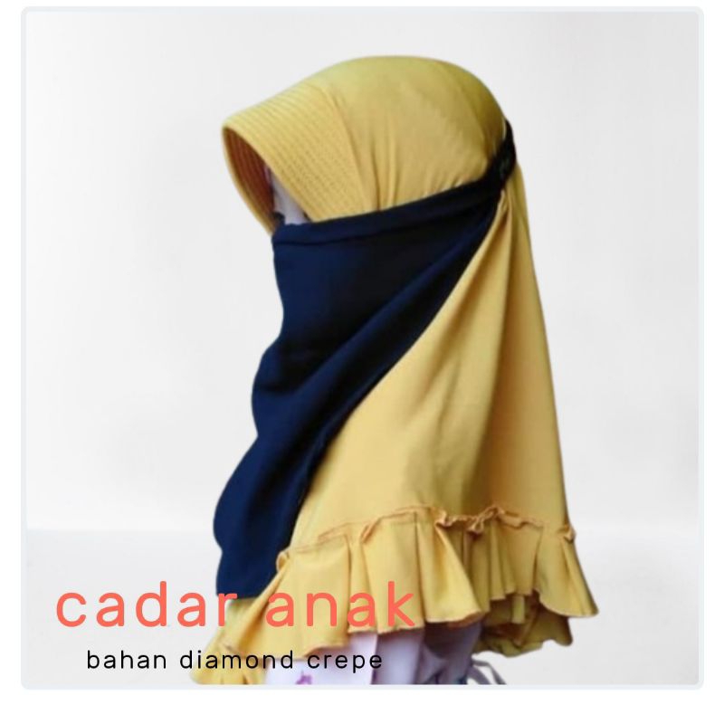 Cadar Niqob Anak Tali Karet dan Bandana Bahan diamond crepe Banyak Warna Cantik