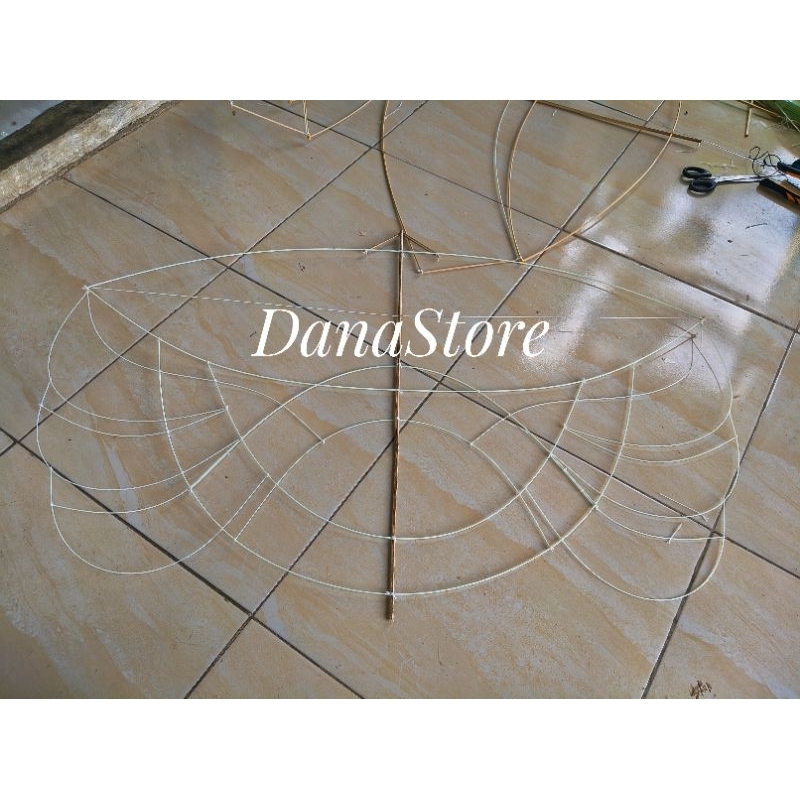 rangka ram raman belum dirakit ukuran 1 meter/layang layang ram raman full fiber merakit sendiri