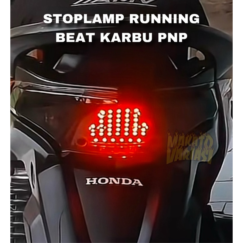 Stoplamp lampu rem belakang running raning beat karbu 8 mode kedipan otomatis