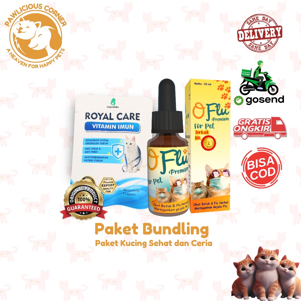 Paket Obat Flu O-Flu Ampuh dan 5 Caps Vitamin Imun Ampuh dan Aman