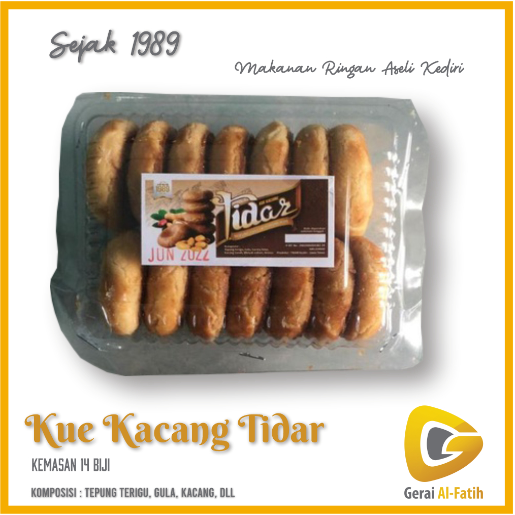 

3 Kemasan Kue Kacang Tidar @Isi 14 biji - Kue Kacang Oleh-oleh Khas Asli dari Kediri