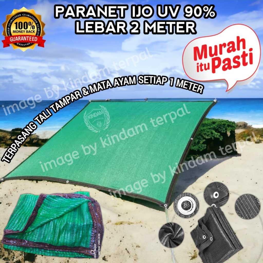 PARANET HIJAU PARJO LEBAR 2 METER UV 90% JAHIT | HARGA PERMETER PANJANG