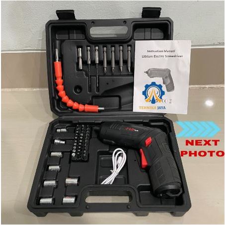 JLD Bor Obeng Cordless Screwdriver Full Set Toolkit 4.2V