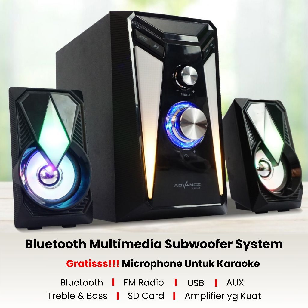 Speaker Bluetooth ADVANCE M15BT Gratis Mic Wireless Karaoke - Speaker Bluetooth Karaoke Terbaik Best Seller Wireless Untuk Speaker Rumah - EMBUN AUDIO