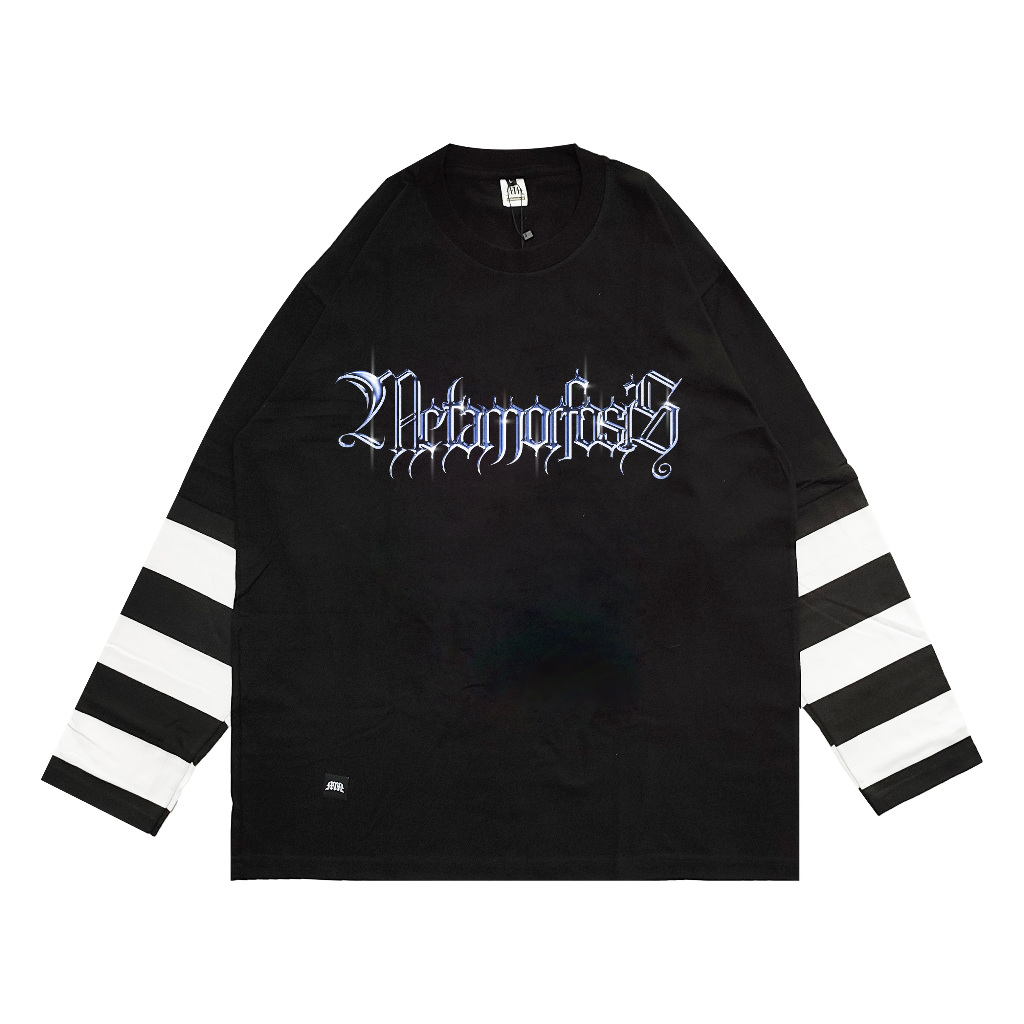 Metamorfosis Clothing - Longsleeve Oversized Tshirt Double Layer Astron Black Cotton Combed 24s / St