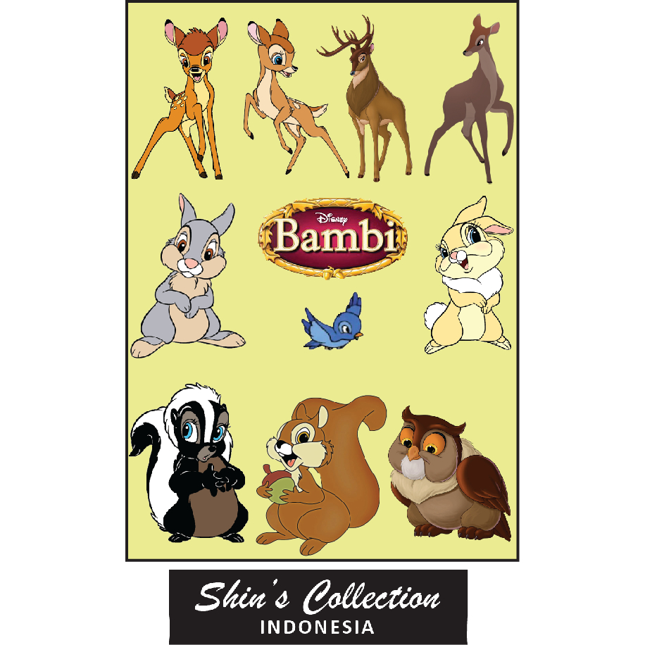 

Sticker stiker murah antiair transparan Bambi disney 1 pc