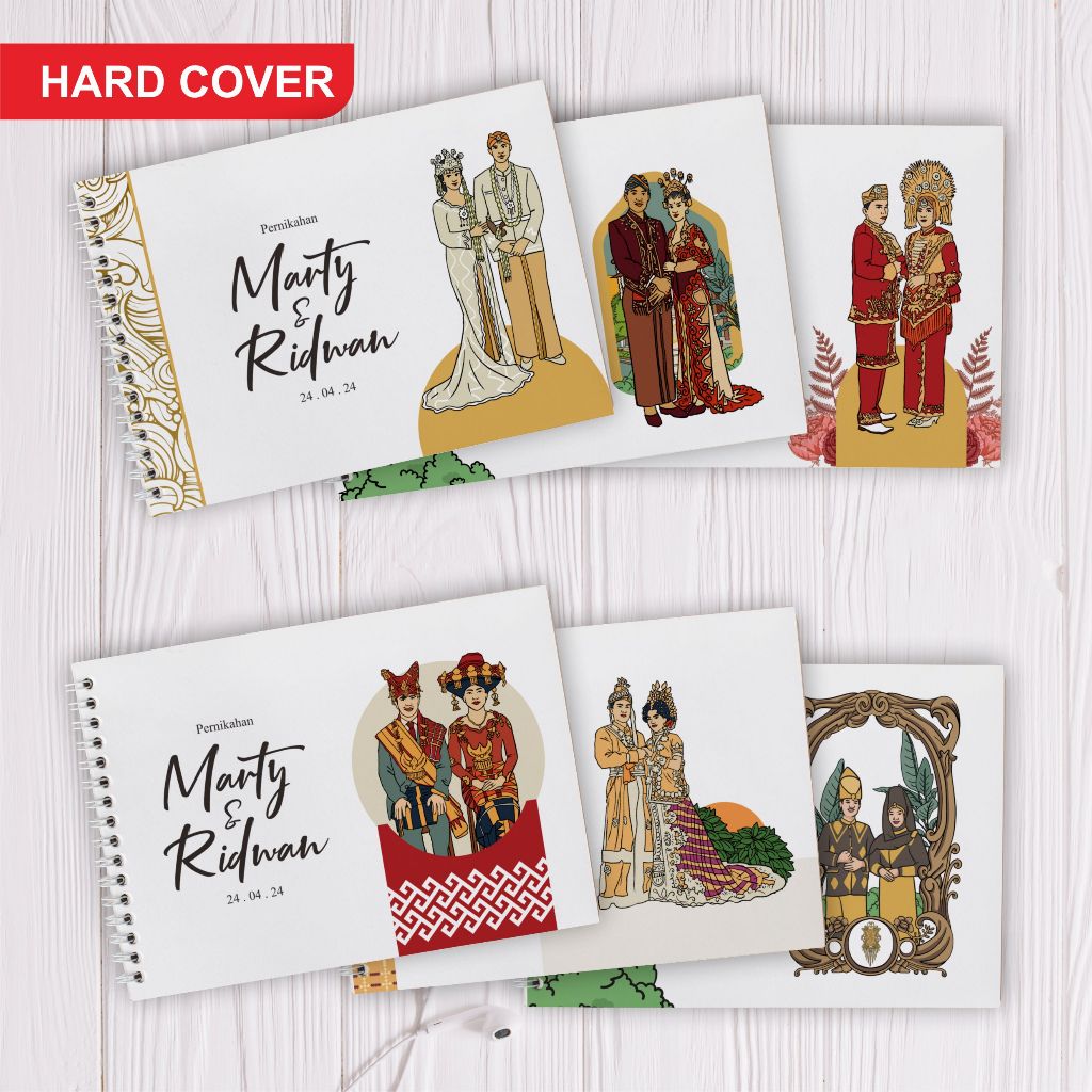 Buku Tamu Custom Wedding | Hard Cover | Buku Tamu Pernikahan adat tradisional | Edisi 2