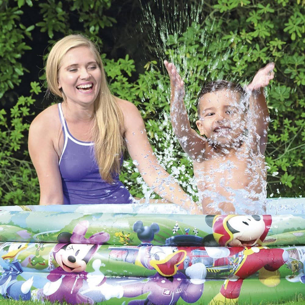 Bestway Mickey and the Roadster Racers Disney Junior Swim 3-Ring Pool 122 cm Mainan Air Kolam Renang