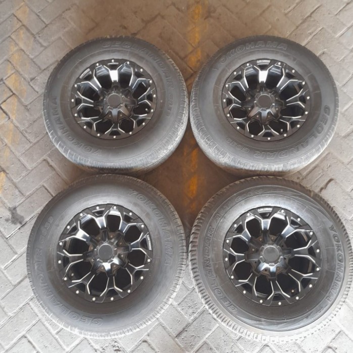 VELG RACING OFFROAD MOBIL PAJERO TRITON HILLUX RING 16 HSR GOKU LUBANG BAUT 6 BAN YOKOHAMA 265 70 R1