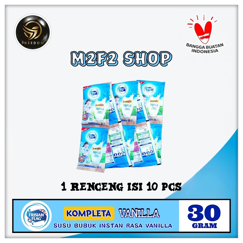 

Susu Frisian Flag Kompleta Bubuk Sachet Vanila - 30 gr (Kemasan Renceng)