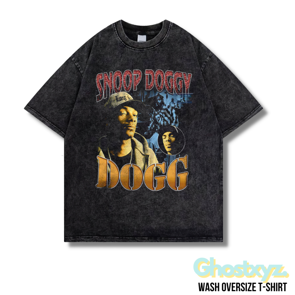 Ghostxyz T-Shirt "Snoop Dogg" Wash Oversize Vintage Tee Baju Kaos