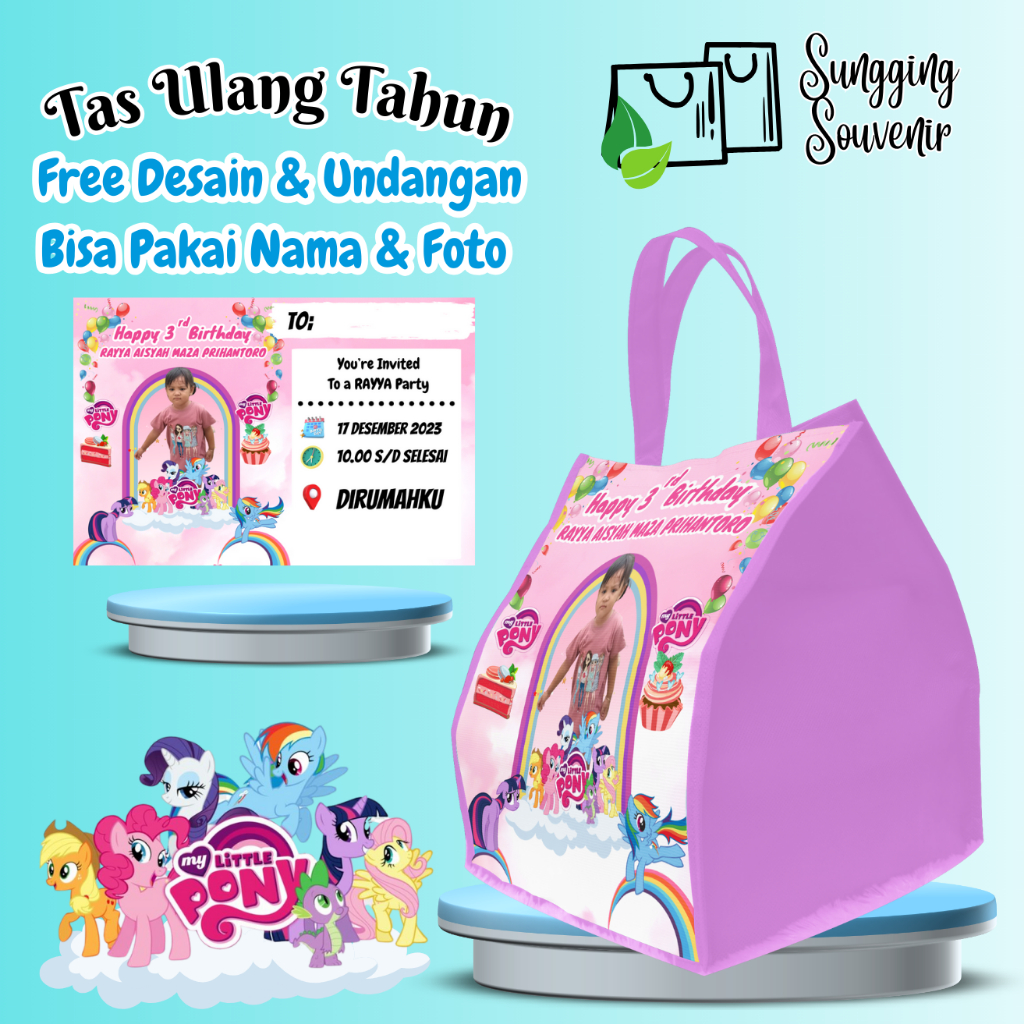 

50 Tas Snack Ulang Tahun Free Undangan Anak Bisa Custom Goodiebag Murah Muat bento