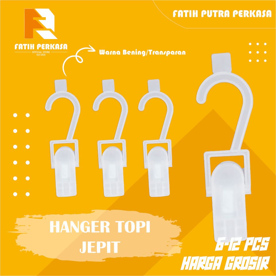 HANGER JEPIT BENING SINGLE (12 PCS ) // HANGER TOPI // GANTUNGAN TOPI JEPIT // HANGER TOPI JEPIT