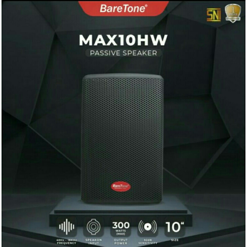 Speaker Pasif BARETONE MAX10HW (10 inch) Sepasang