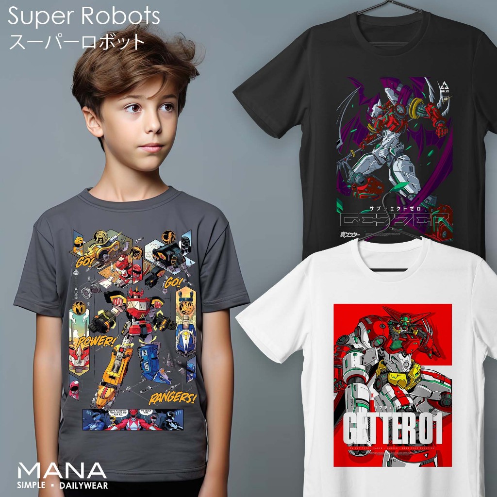 baju Kaos t shirt retro robot keren anime jepang anak laki laki - kaos retro robot keren anime jepan