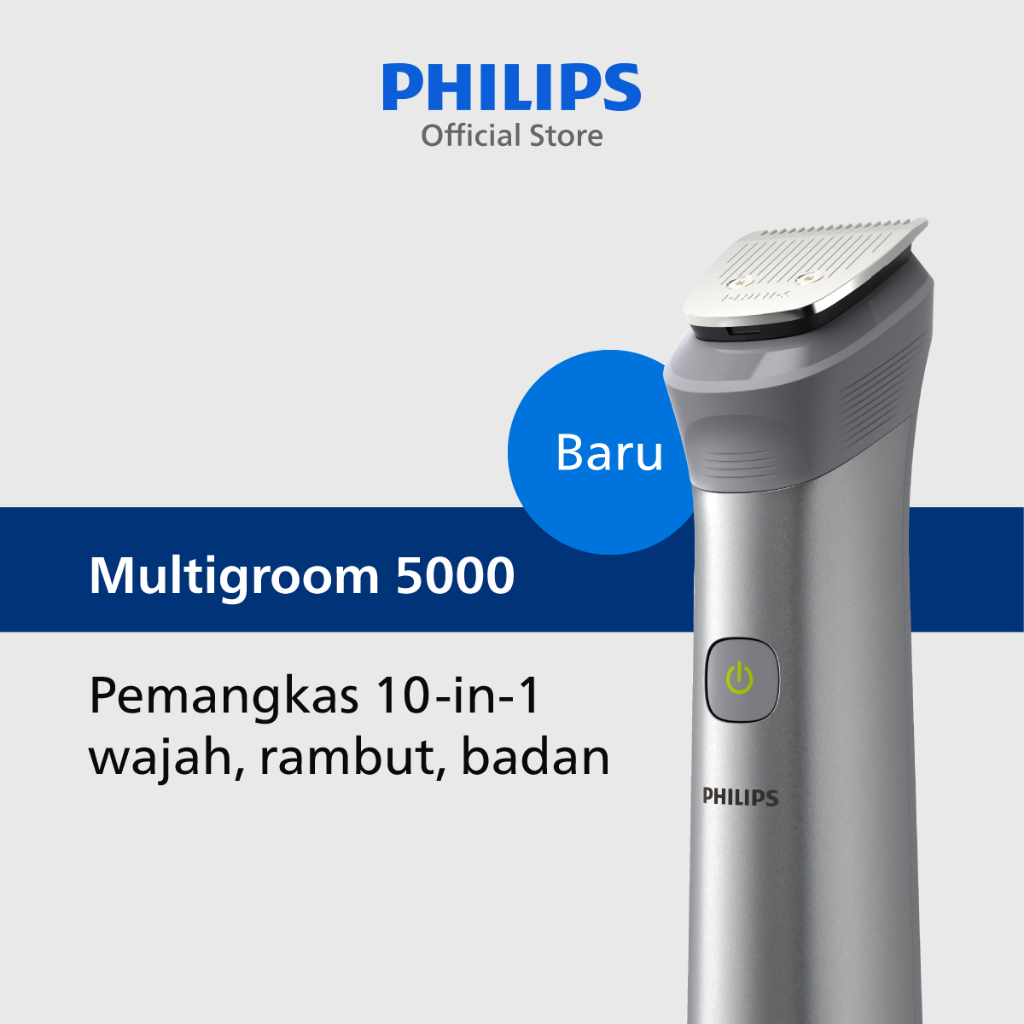 Philips | Multigroom 5000 | Alat Cukur Electric | Jenggot Kumis Jambang Rambut Badan | 10-in-1 | MG5