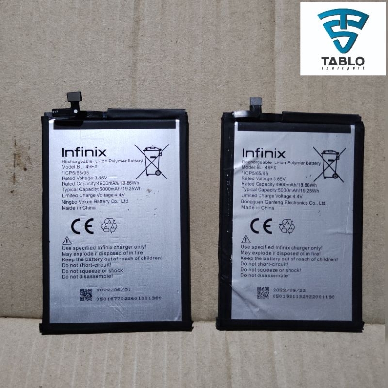 baterai Batre infinix hot 8 hot 9 hot 12i smart 6 smart 5 Model BL-49FX original copotan hp
