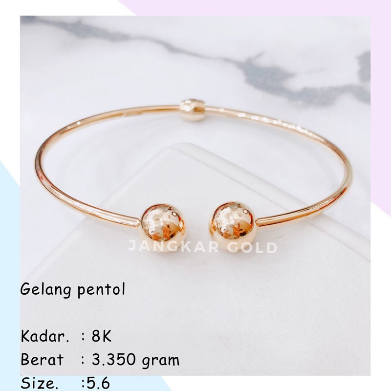 GELANG EMAS PENTOL TINJU BOLA 8K 3.350GR