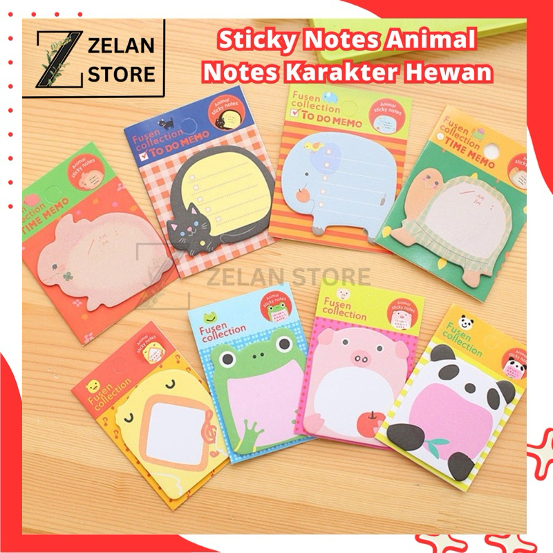 

Note Memo Sticky Note Karakter Binatang Lucu Tempelan Catatan