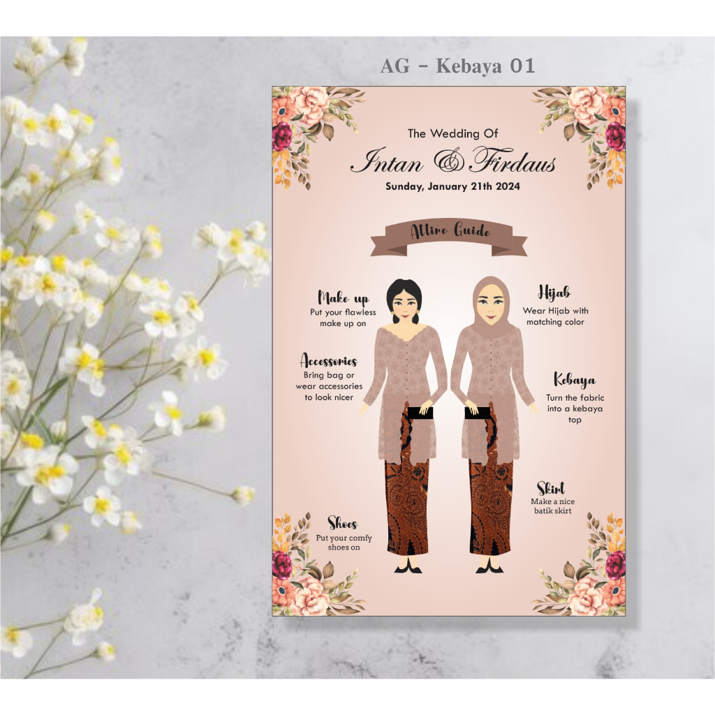 ATTIRE GUIDE BRIDESMAID KEBAYA / BRIDESMAID CARD