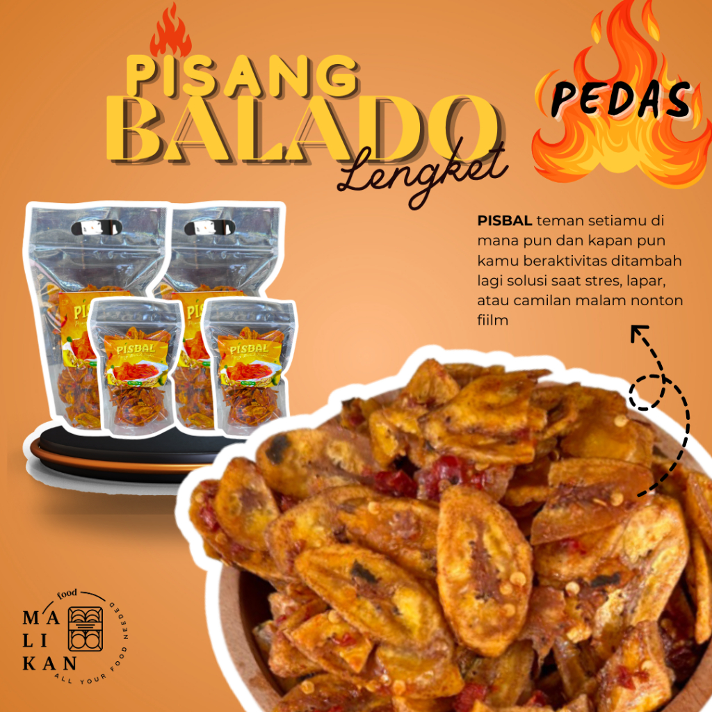 

Pisang Balado Kripik Pedas Lengket 450gr Keripik Gurih Manis