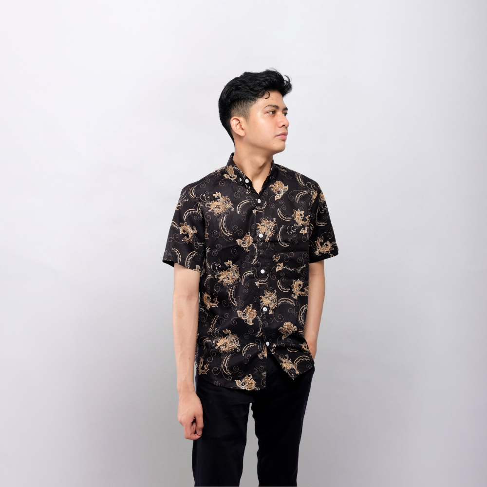 KYBOST VERTUCCI Kemeja Batik Pria Katun Premium Lengan Pendek Slimfit 002