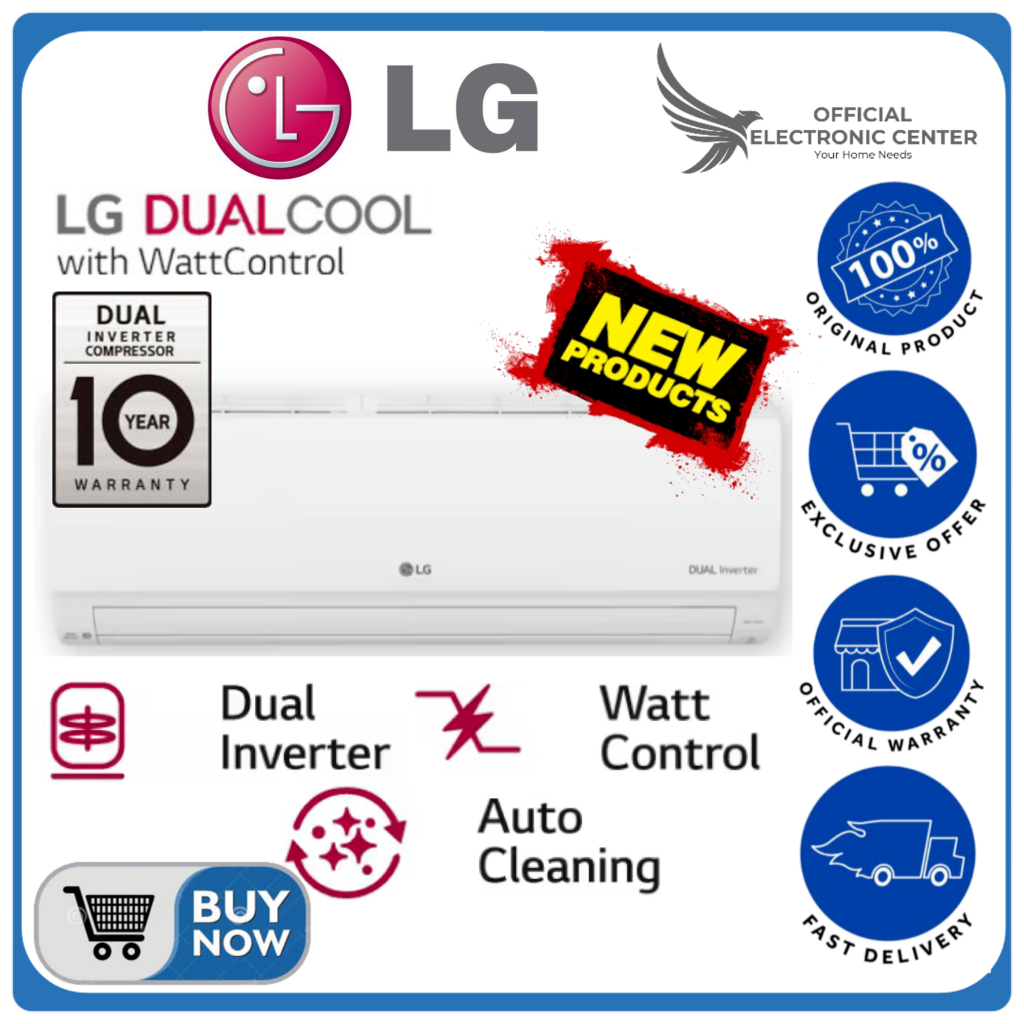 LG AC T05EV5 05EV5 T05 INVERTER 1/2 PK SUPER LOW WATT TURBO COOLING AC LG 0.5PK INVERTER DUALCOOL