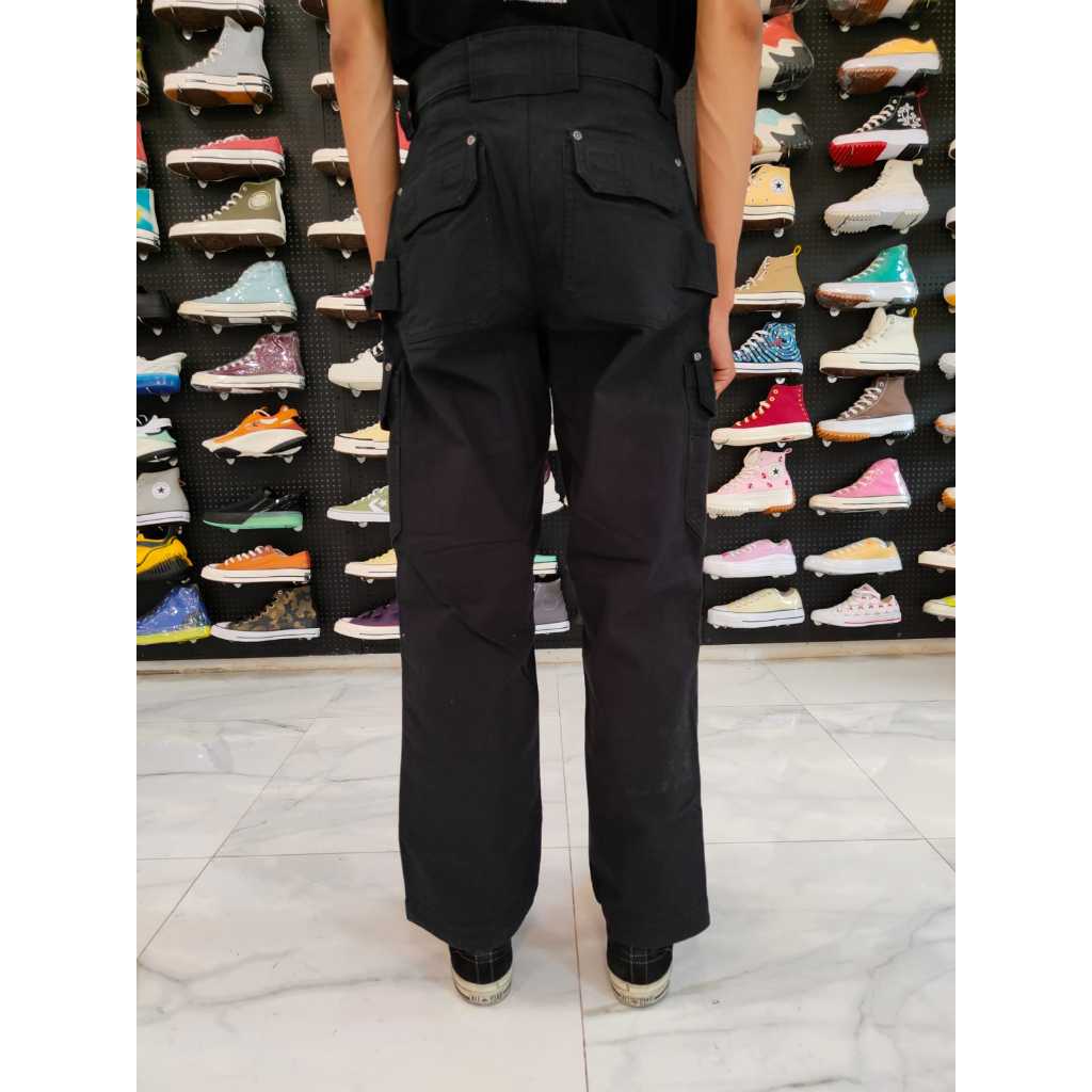 DULUTH FLEX FIRE HOSE RELAX FIT CARGO WORK PANTS BLACK