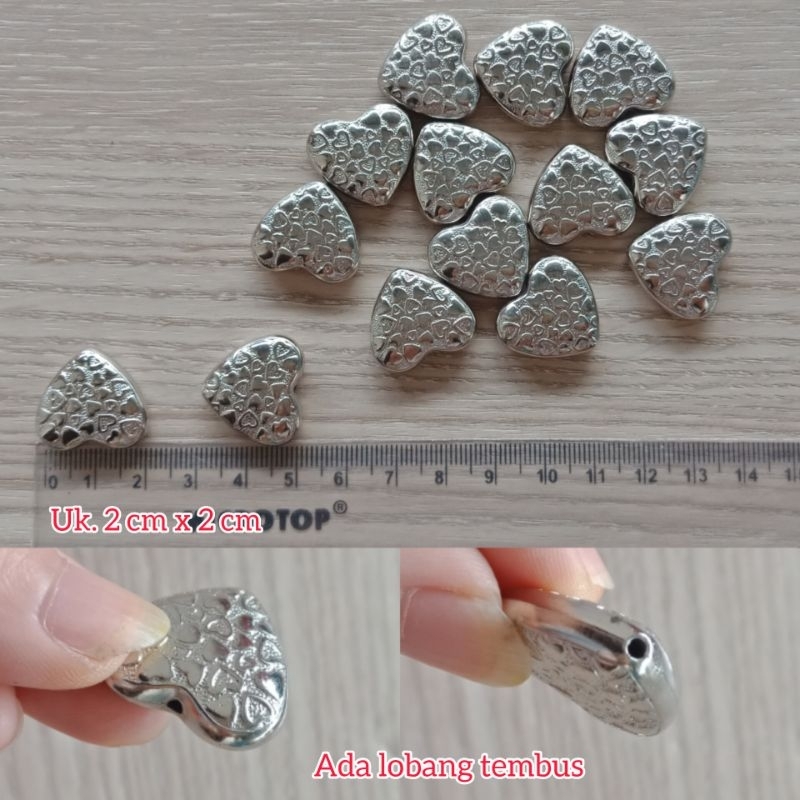 mote love ccb lubang tembus / manik love silver / manik love besi / monte love / mute love / love si