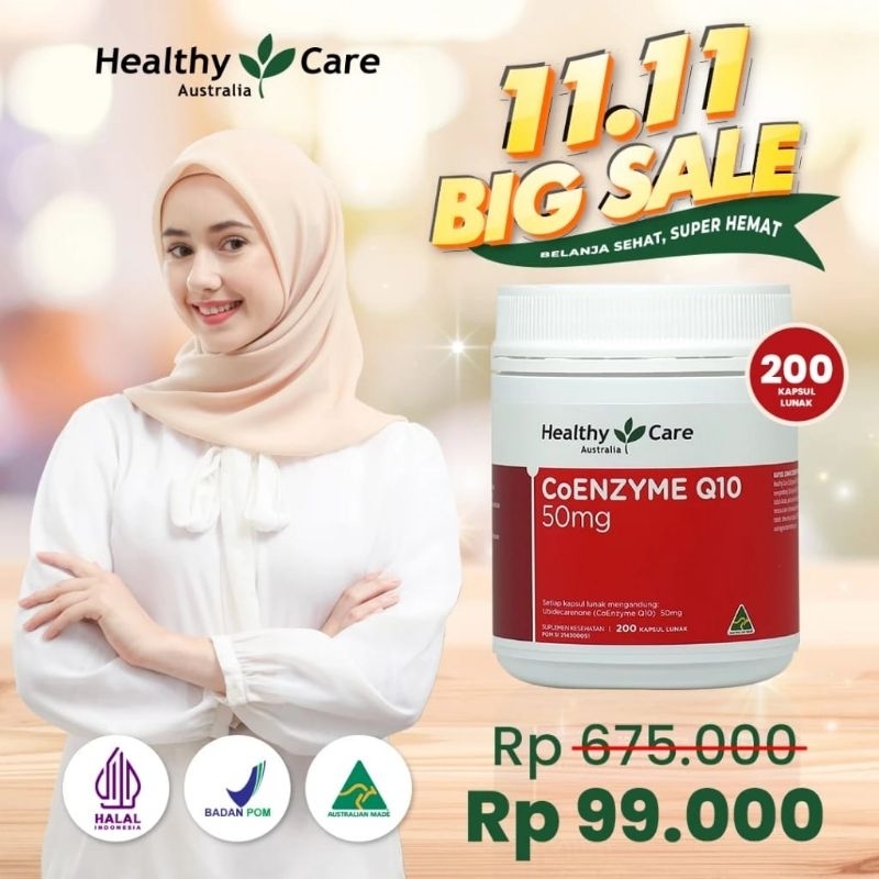 Healthy Care CoEnzyme Q10 50mg Isi 200 Kapsul Lunak