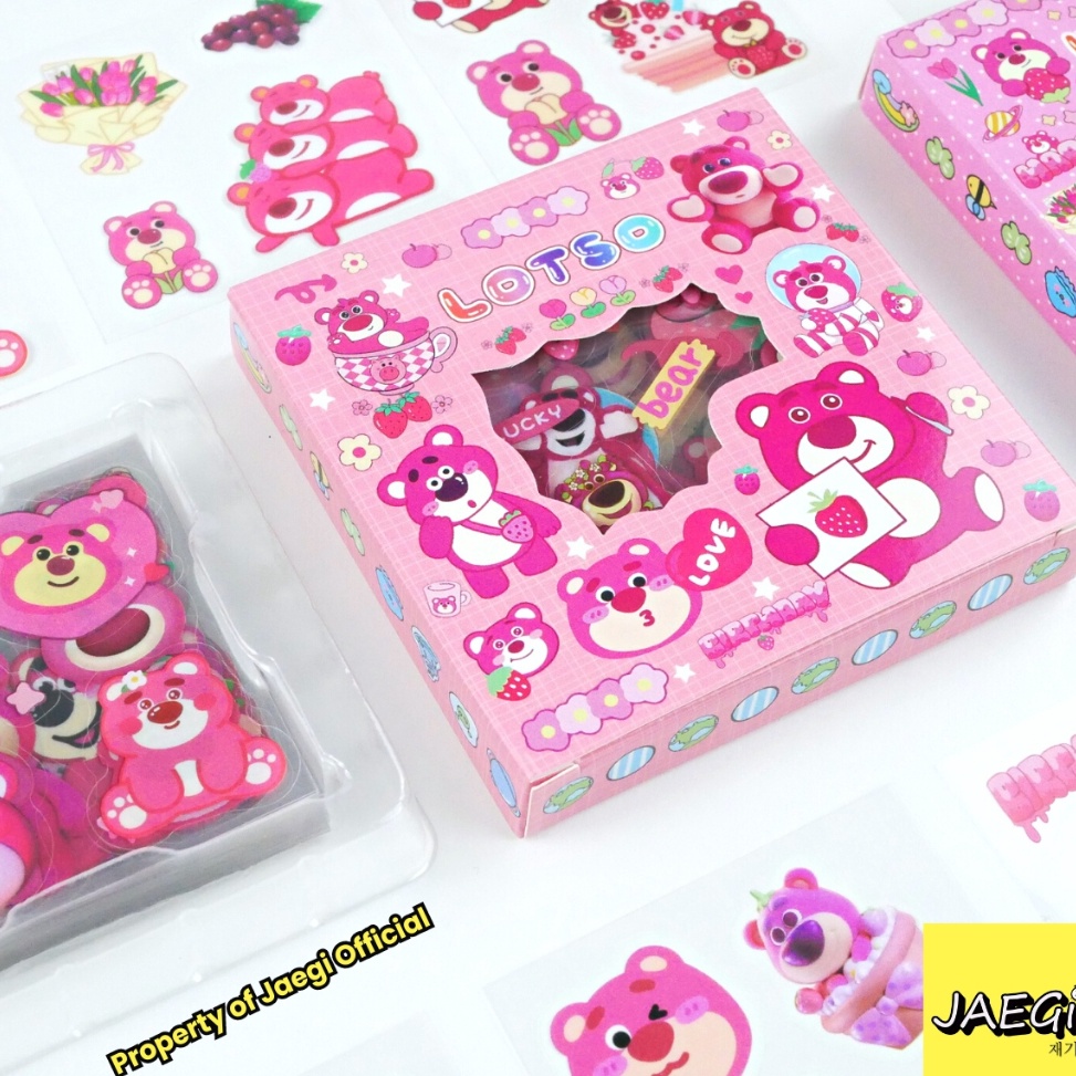 

JAEGi - Premium Lotso Sticker Small Box Sanrio Momo isi 100 Pcs Aesthetic Waterproof Sticker Cute Anak Perempuan