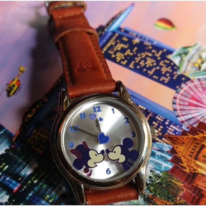 Jam Tangan Vintage 90s Kissing Mickey & Minnie Mouse Original Produtc Disney