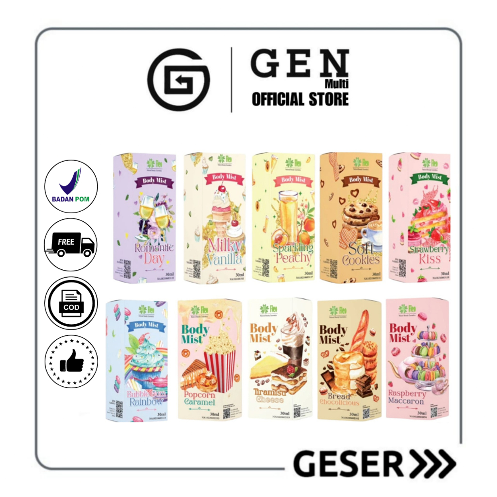 GEN - [BPOM] Body Mist Popcorn By Fleo 30ml Premium / Body Mist Fleo Vanilla 30ml Best Seller / Parf