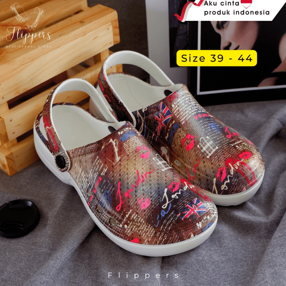 Pasti Untung Sandal Kodok/Sendal Kodok Motif London/Sandal Kodok Printing/Sandal Pria Dewasa/Sandal 