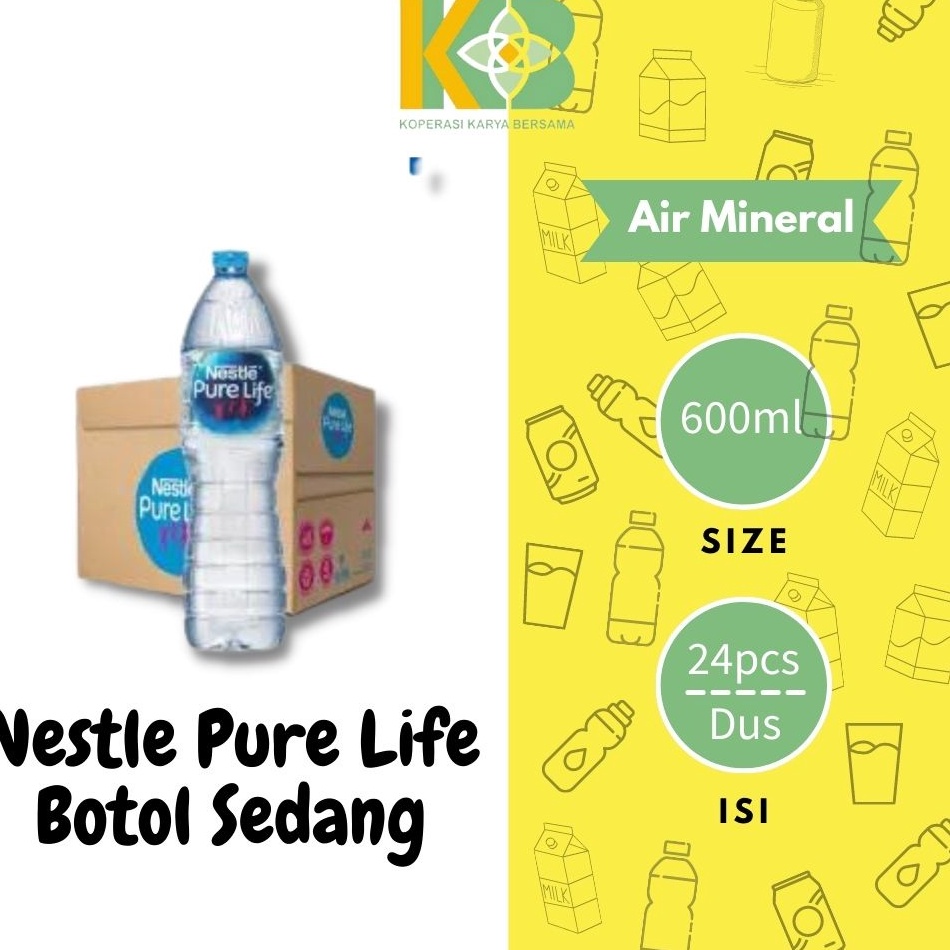 

[KODE IMFPF] Nestle Pure Life 600ml Isi 24 Pcs