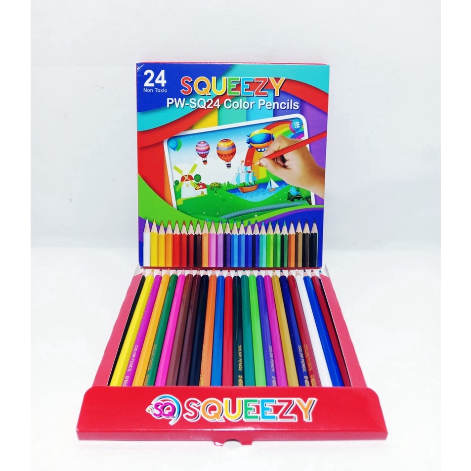

[KODE KDBNO] Harga Grosir (1packs/24pcs ) Pensil Warna Panjang 24 Warna PW-SQ24