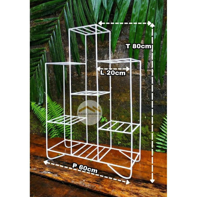 RAK BUNGA SUSUN ISI 7 POT / RAK SUSUN BUNGA / STANDING POT SUSUN / RAK BUNGA BESI