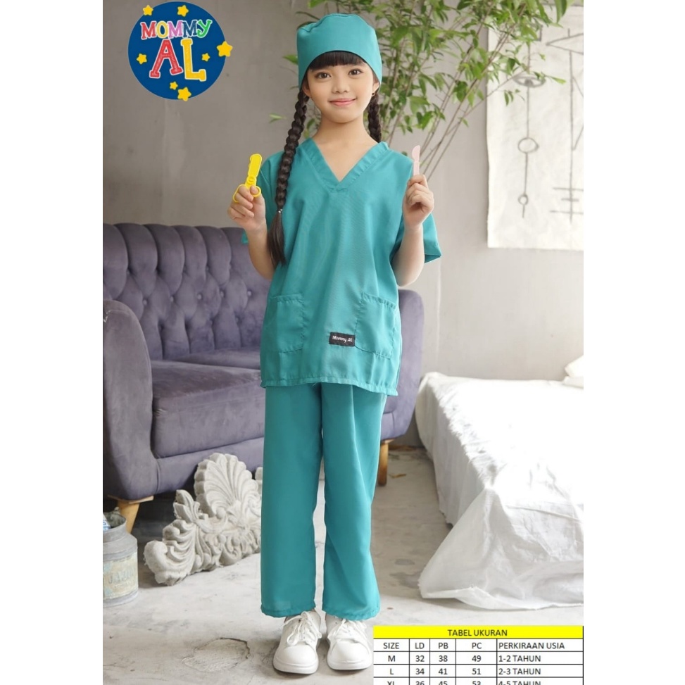 Terbaru dan terlaris STELAN BAJU DOKTER ANAK / BAJU PROFESI DOKTER ANAK/BAJU DOKTER/JAS DOKTER/BAJU 