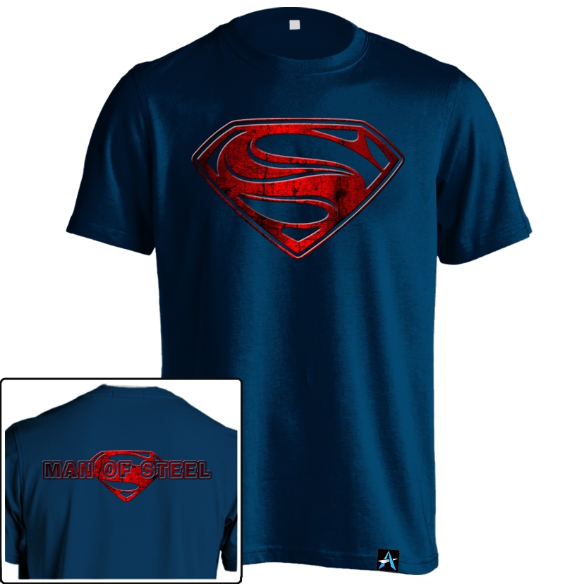 Kaos Superman Navy Merah HER-97 Baju Logo Superhero Dewasa