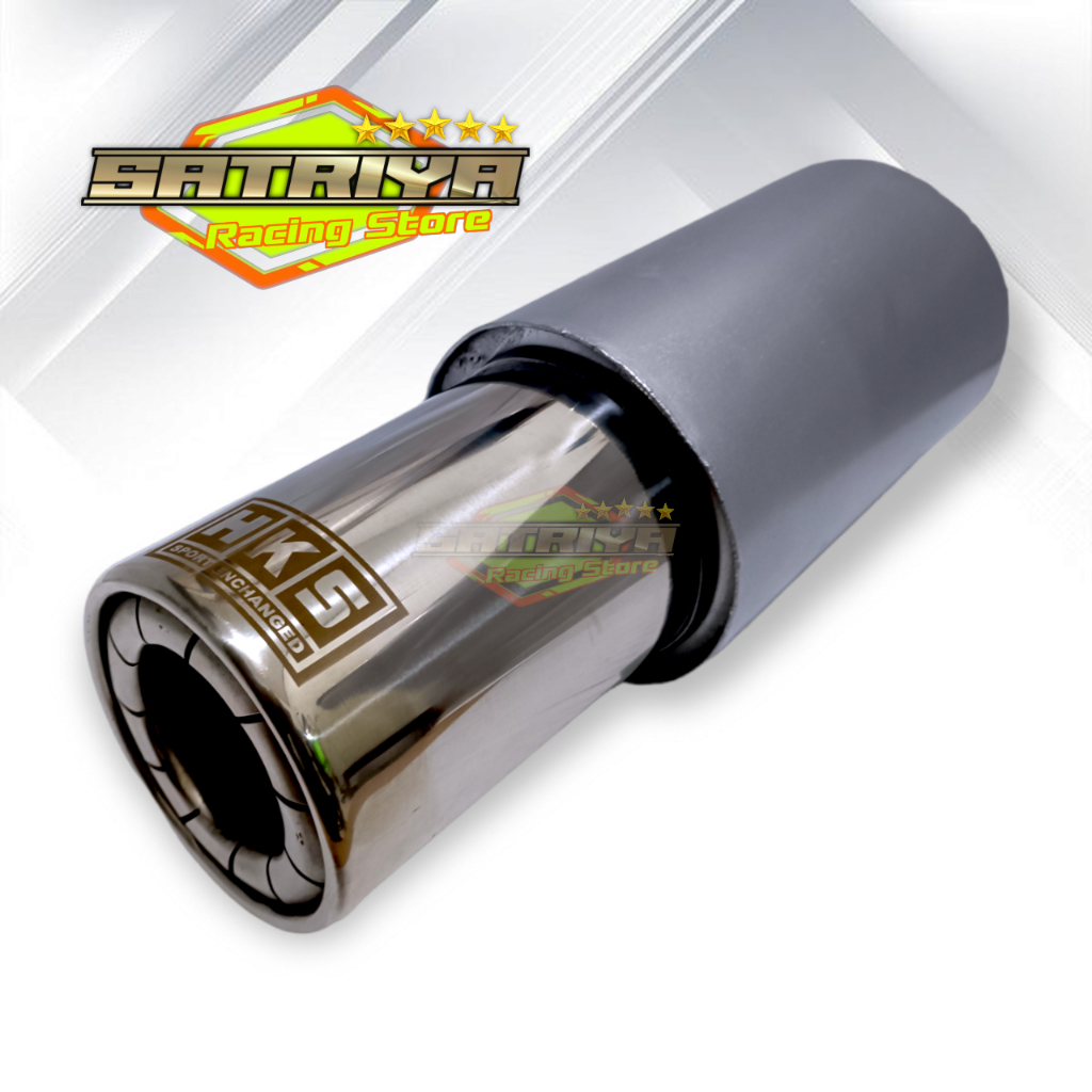 Knalpot Racing Mobil HKS Sedet Ujung Stainles Bass Adem Bulat Empuk Kenalpot Mobil Avanza Vios Sedan