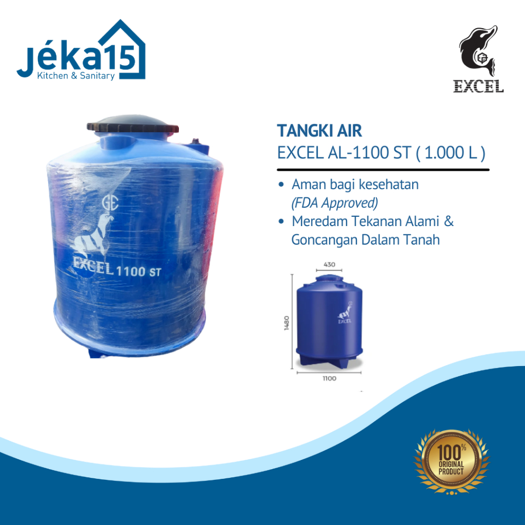 EXCEL AL - 1100 ST TANGKI AIR TOREN PENDAM 1000 LITER